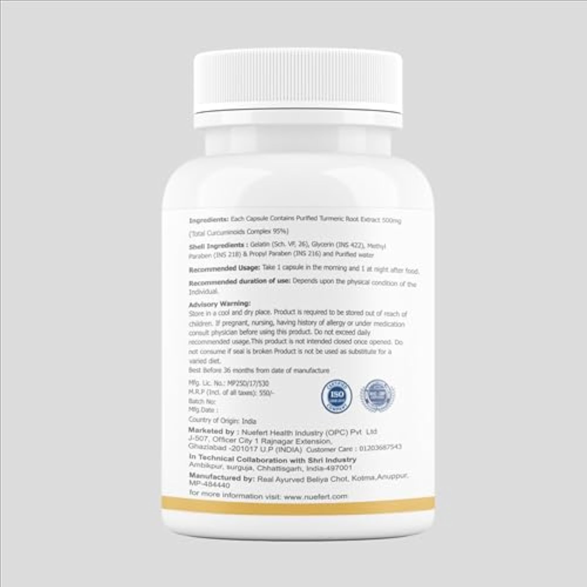 Curcumin Capsule, Natural Anti-Inflammatory Support